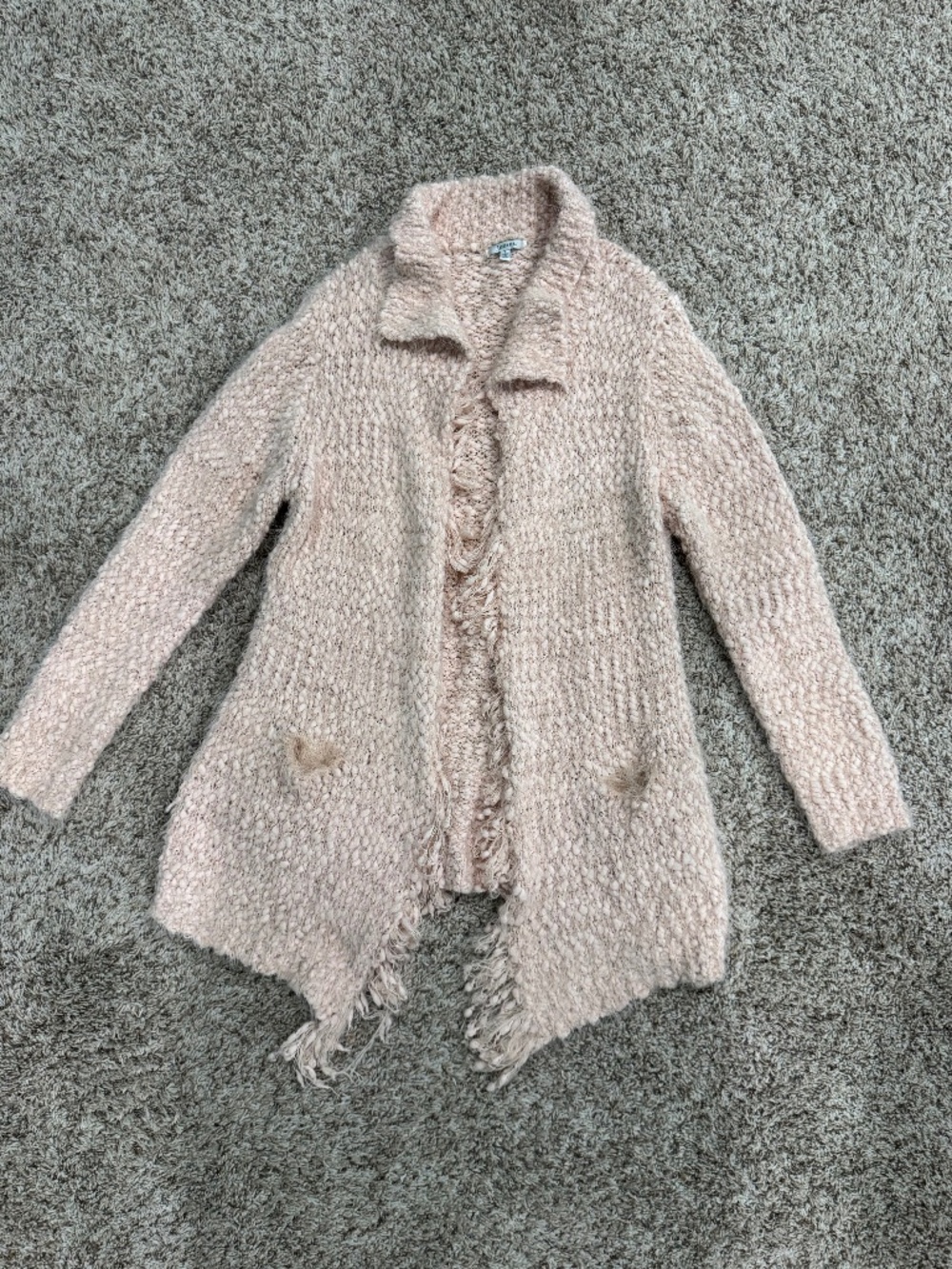 Jodifl Boucle Open-Front Cardigan neutral cream/beige Large-LIKE NEW